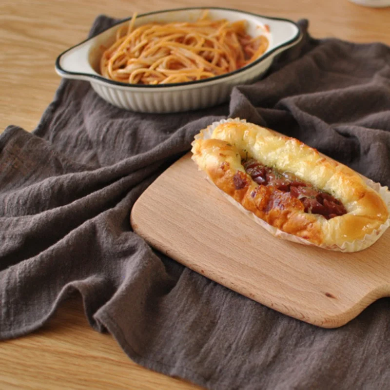 Кухонная хлопковая льняная плетеная салфетка для стола чая обеденная