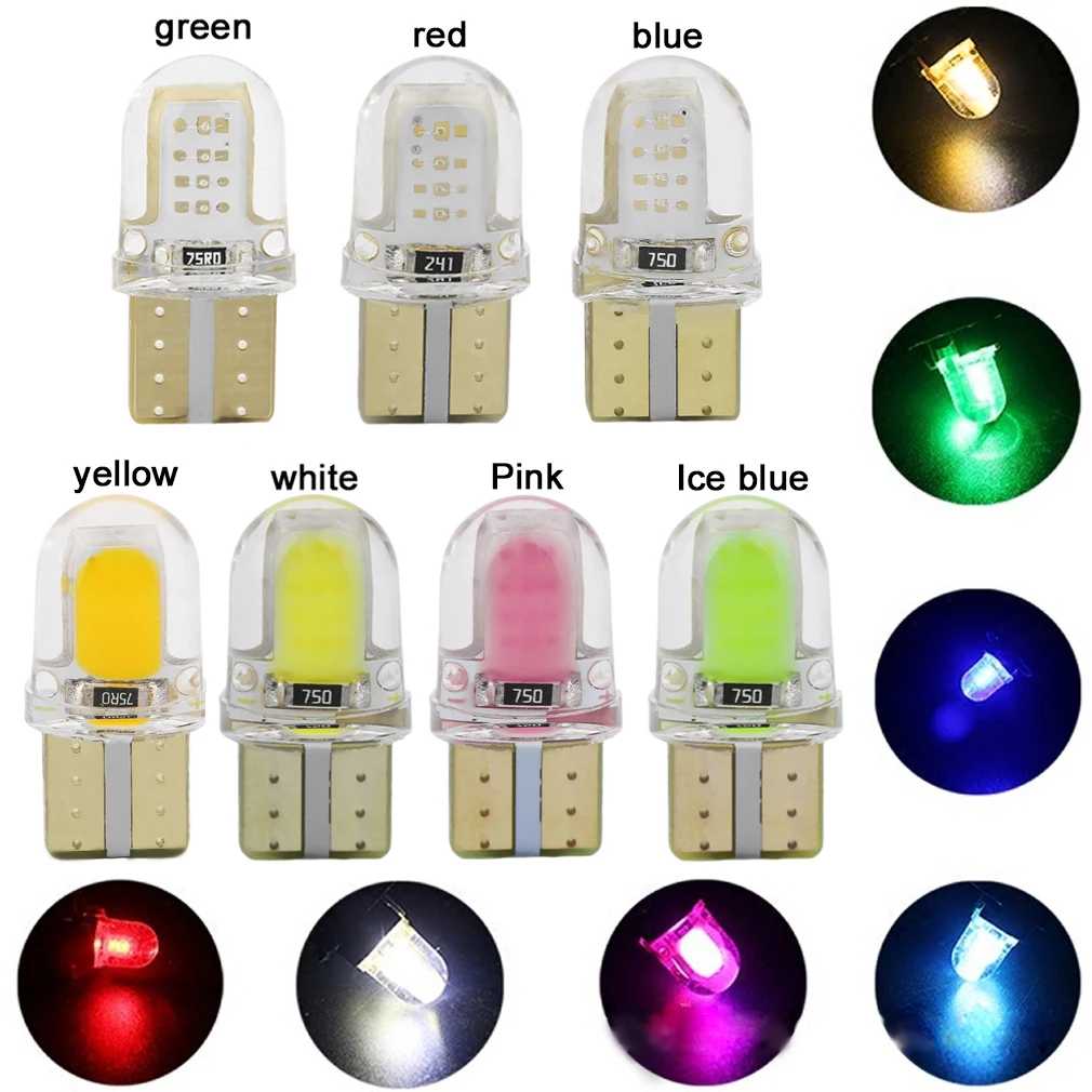 

10pcs/set Waterproof Short Type Silicone Car LED Bulbs License Lights Super Brightness Vehicle Plate Light Bulbs