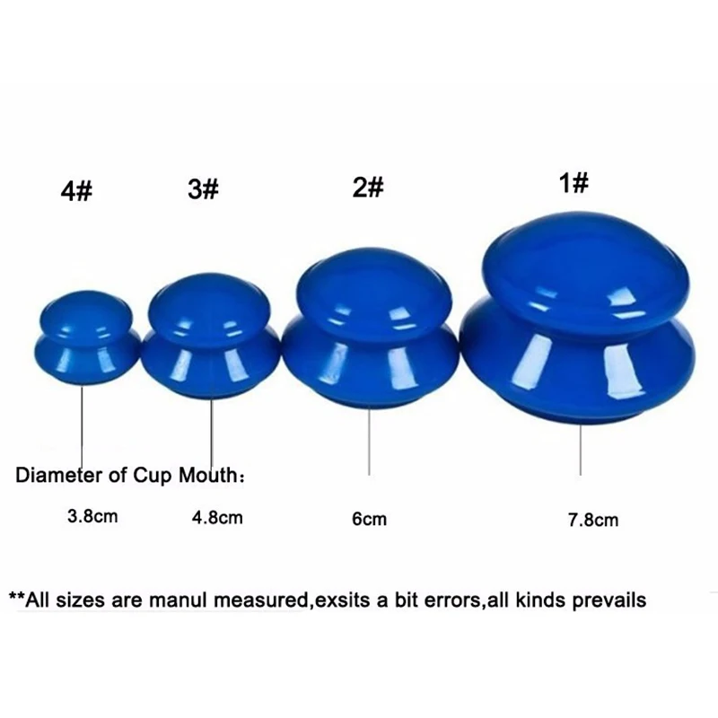 

4Pcs Rubber Cupping Device Slimming Cupping Massager Vacuum Body Cups for Elbows Knees Hands Feet Health Care P9