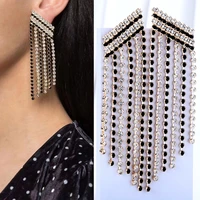 missvikki luxury long tassel earrings trendy cubic zircon shiny charm earrings for women wedding engagement party jewelry gift