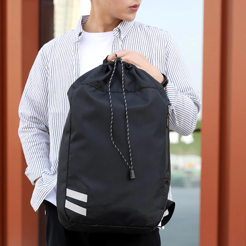 Спортивный рюкзак унисекс из ткани Оксфорд водонепроницаемый на шнурке для