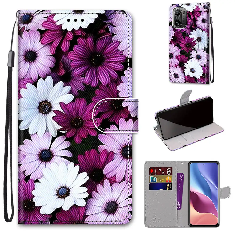 

Sunjolly for XiaoMi Mi 11i Poco F3 M3 X3 NFC 10T Lite 10 Pro CC9E A3 Flip Wallet PU Phone Leather Case Cover coque capa