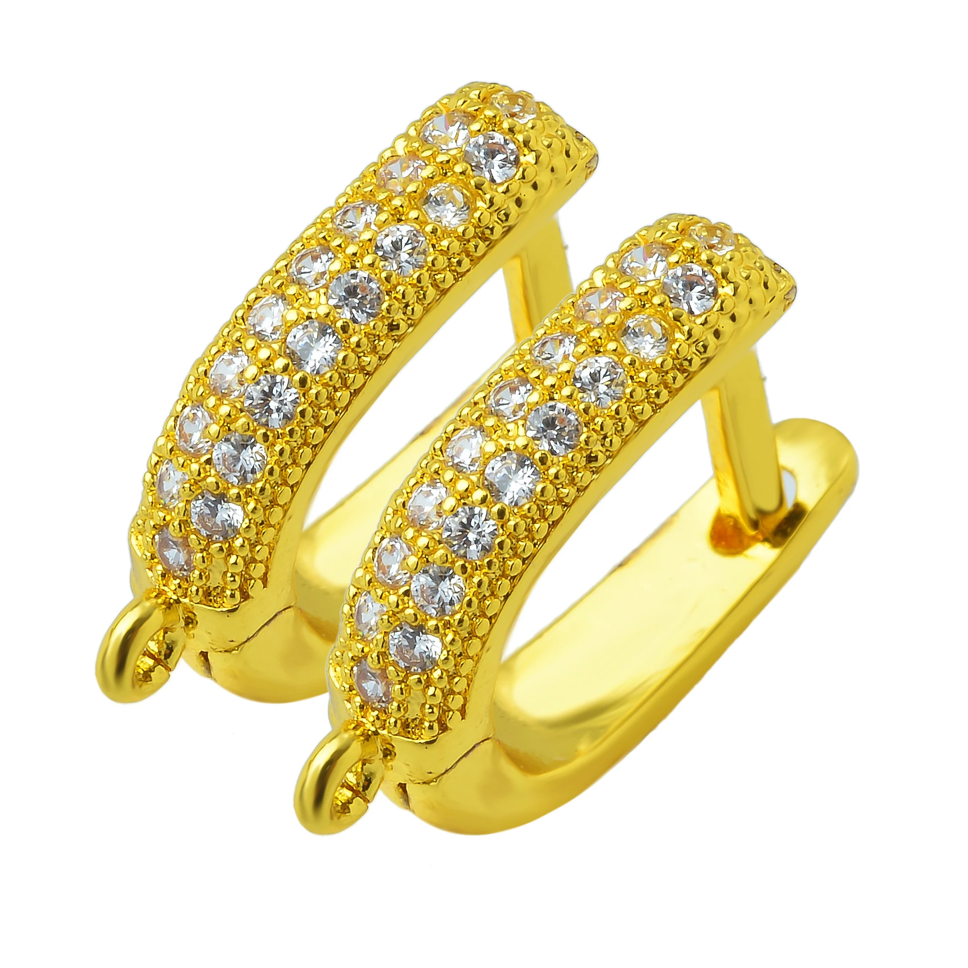 

Charm classic double row zirconia earrings hypoallergenic hooks suitable for finding jewelry making DIY jewelry Accessories