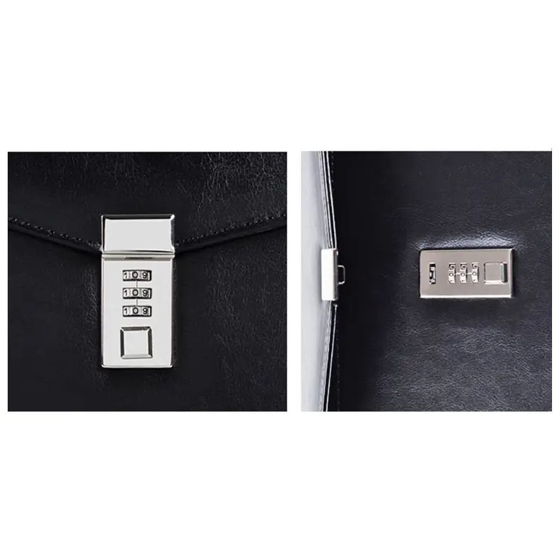 A4 Document File Folder with Password Lock Briefcase Organizer PU Leather Office Manager Bag | Канцтовары для офиса и дома