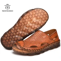 new summer leather men sandals outdoor footwear men beach sandals high quality mens shoes classic roman slippers big size 38 46
