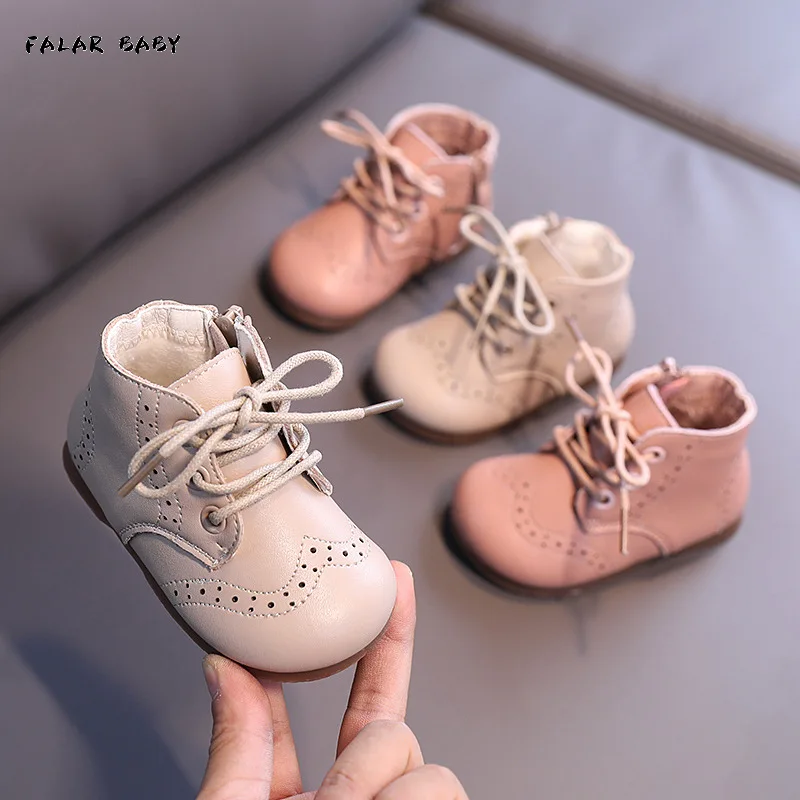 Winter Baby Girl Casual Short Boots England Style Baby Soft Bottom Martin Boots Toddler Boys Shoes for 1-2T Kids Shoes