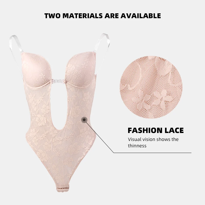 Боди в форме костюма с глубоким V-образным вырезом лямкой на шее U-образным