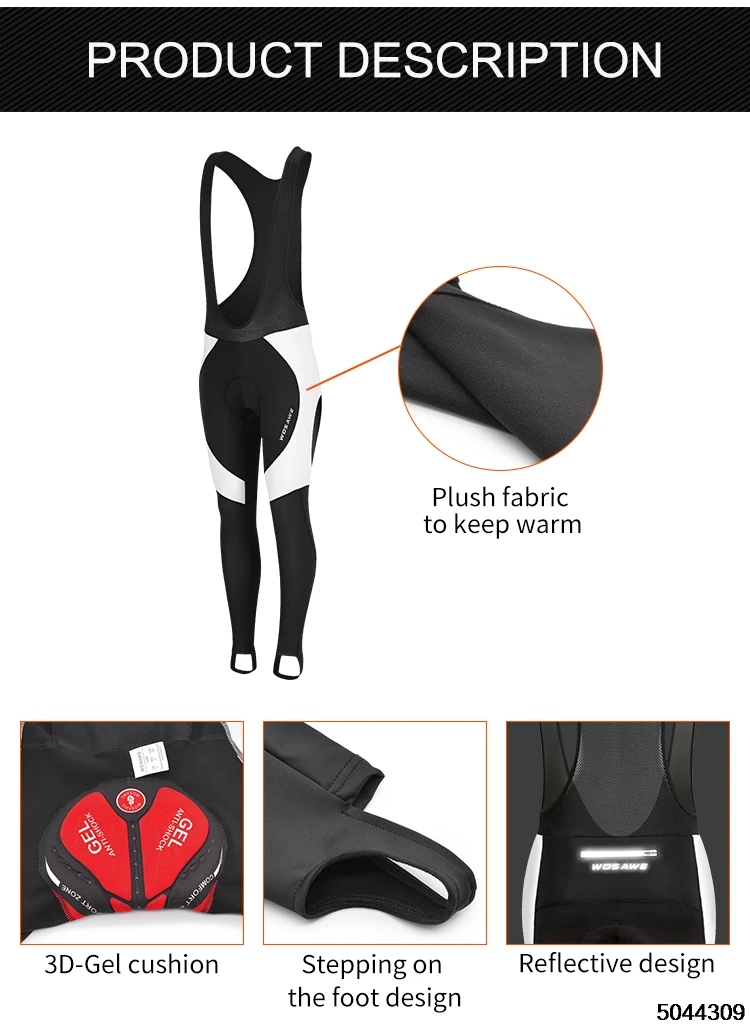 WOSAWE Мужская Зимняя Теплая Флисовая одежда для велоспорта с длинным рукавом