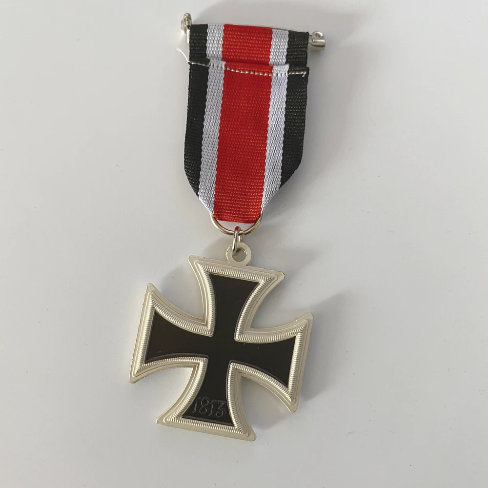 

1813-1939 WWII German War Coin Medal Iron Cross Copy W/ Ribbon