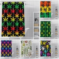 leaves printed shower curtains for bathroom hippie style waterproof polyester anti peeping 3d curtain for bath bathtub