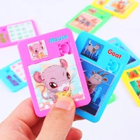 1pc slide puzzle alphabet early educational developing toy for children 3d jigsaw digital number animal cartoon game kids toys
