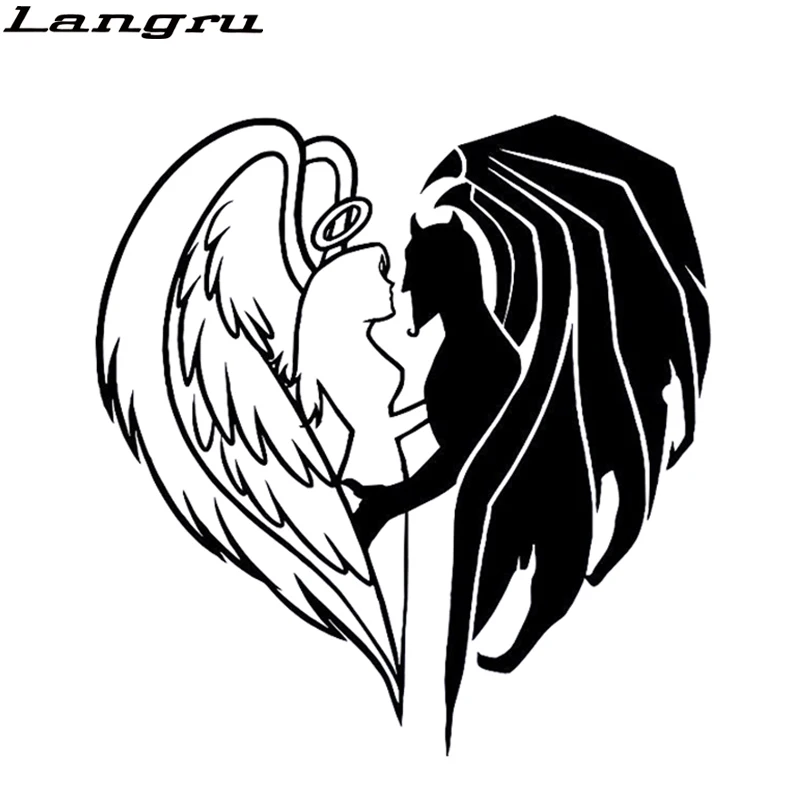 Langru 14 5*15 1 см объединить вместе стать сердцем демоном ангелом переводная