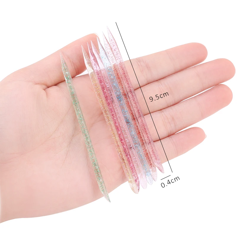 

Nail Crystal Stick Double End Nail Art Cuticle Pusher Remover Pedicure Reusable Nails Care Manicures Tool Set 25/50/100pcs