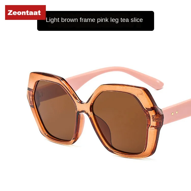 

Big Frame Star with The Same Sunglasses Fashion Polygon 2020 New Street Shooting Trend Sunglasses Metal Hinge sunglasses women