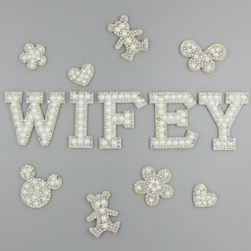 1 шт пластырей жемчужные стразы с буквенными изображениями Английский алфавит