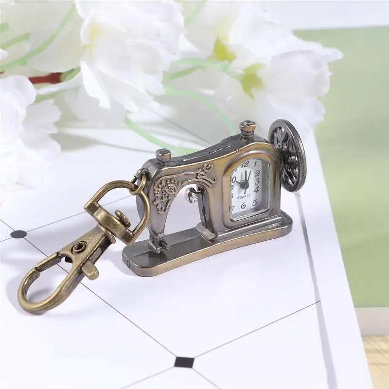 Креативная швейная машинка форма карманные наручные часы брелок для рюкзака
