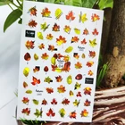 3D наклейки для ногтей, водостойкие блестящие наклейки, наклейки для ногтей, кленовые листья, Геометрические линии, украшение для ногтевого дизайна, Аврора, серебристый дизайн