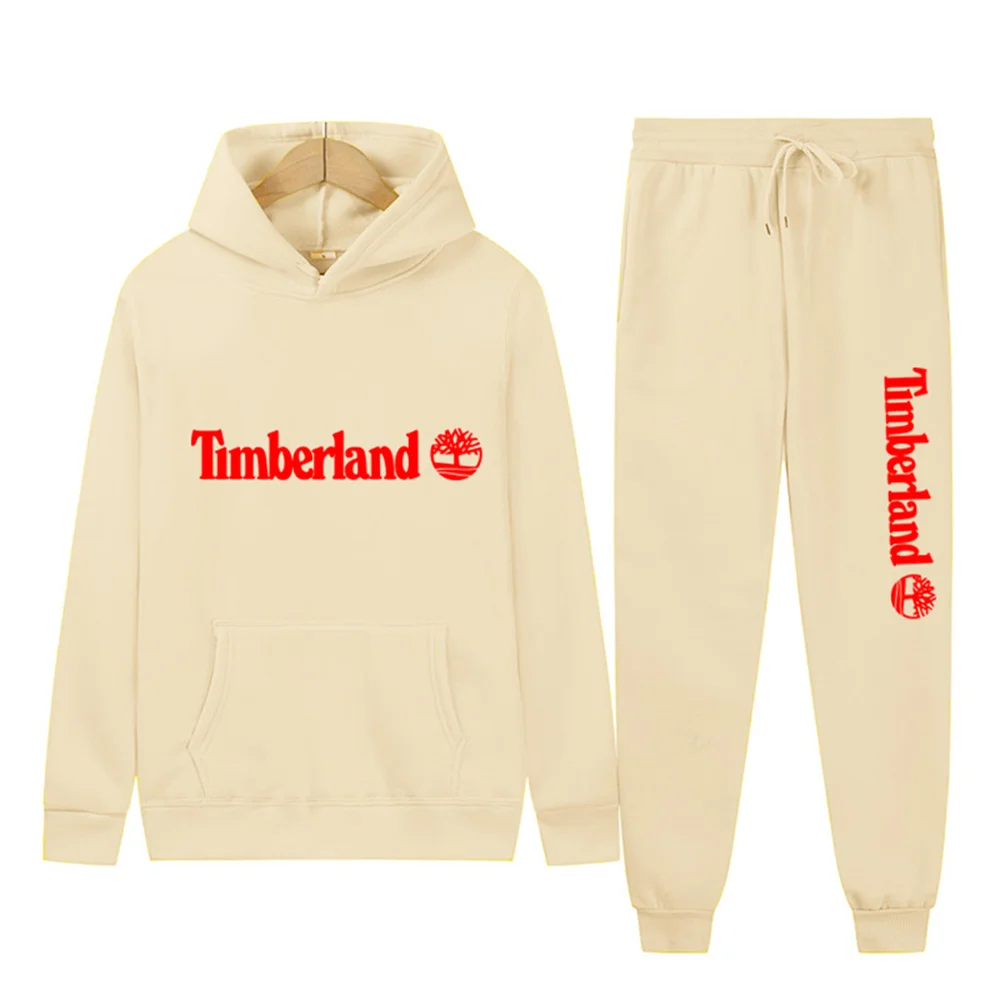 

Men's casual suit winter 2021 new brand jogging sportswear Timberland printed hoodie + pants men's sportswear fall/winter sports
