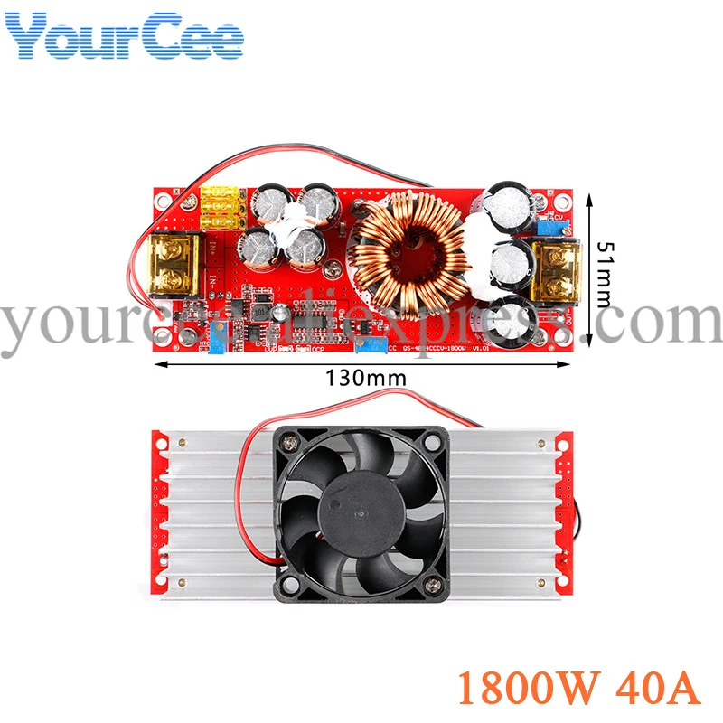 

1800W DC DC Voltage Converter CV Boost Converter Step Up Adjustable Module Power Supply 40A DC-DC 10V -60V to 12V-90V Regulator