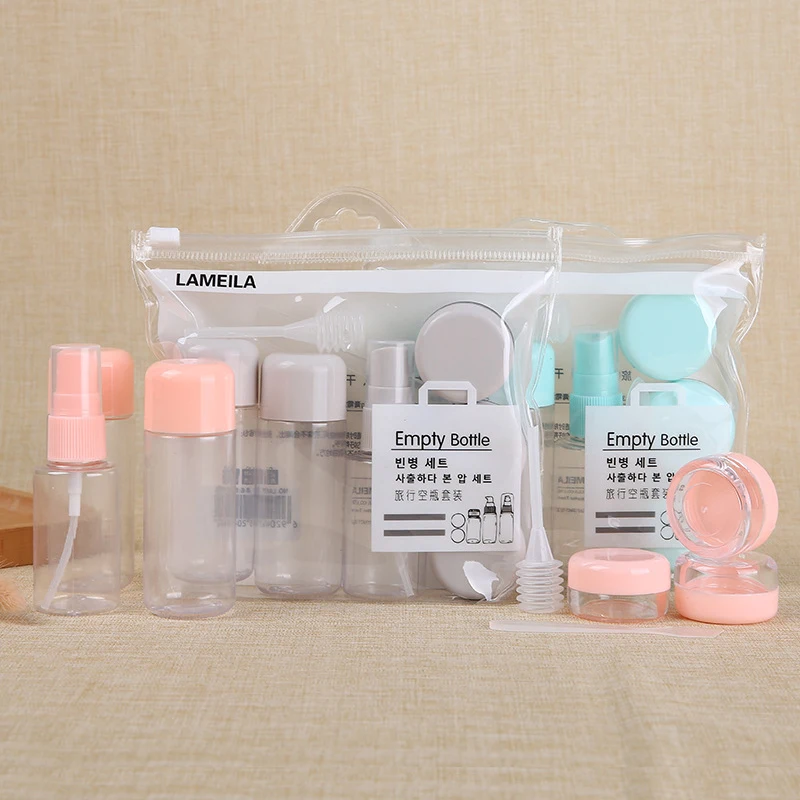 

7pcs Mini Foaming Soap Dispenser Pump Bottles Travel Kit Makeup Cosmetic Face Cream Pot Bottles Plastic Empty Lipstick Container