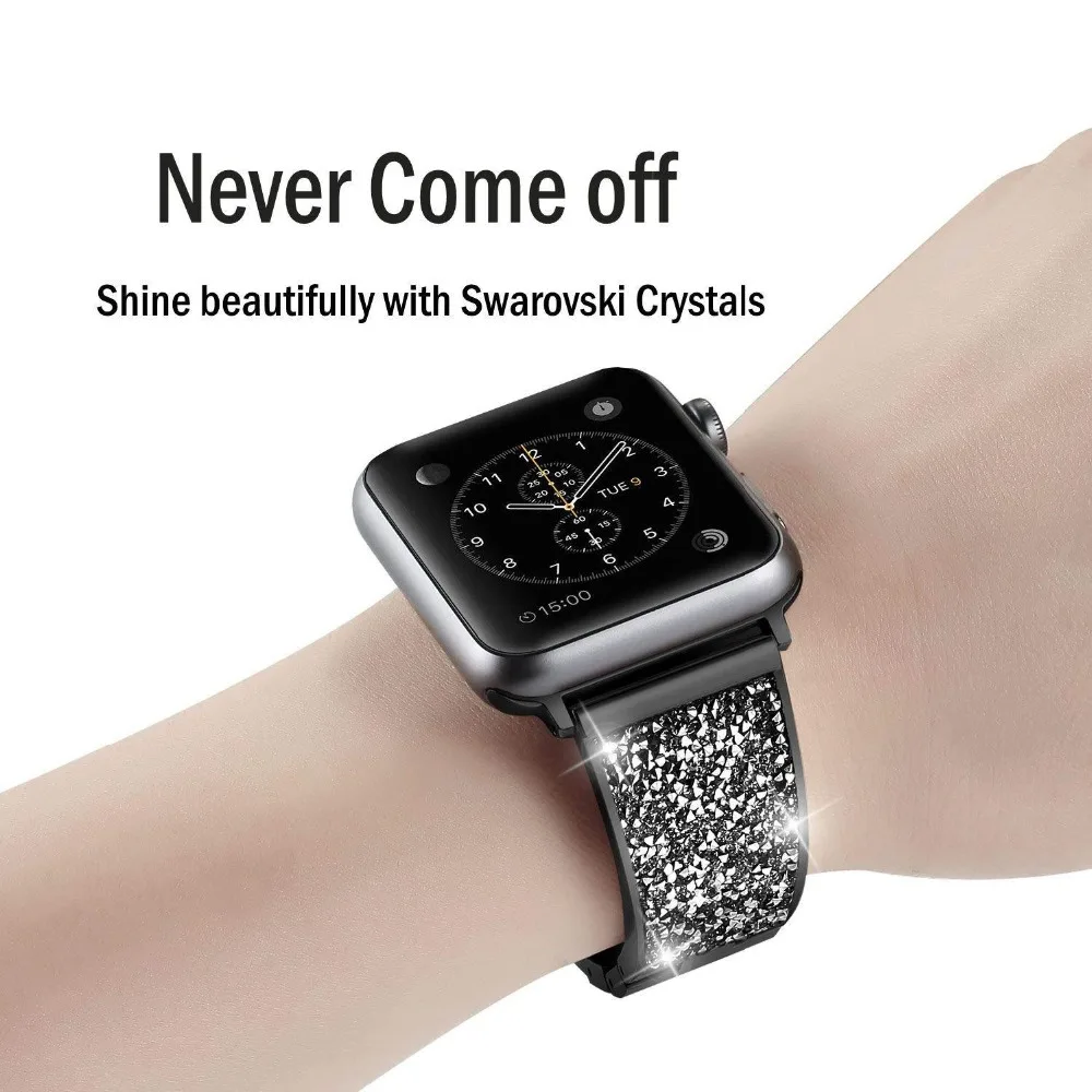 Браслет на ремешок для часов аpple 42 мм 44 мм 38 мм ремешки для Apple Watch 4 3 2 ремешок для iwatch ремешок 42 мм полосы из нержавеющей стали Роза