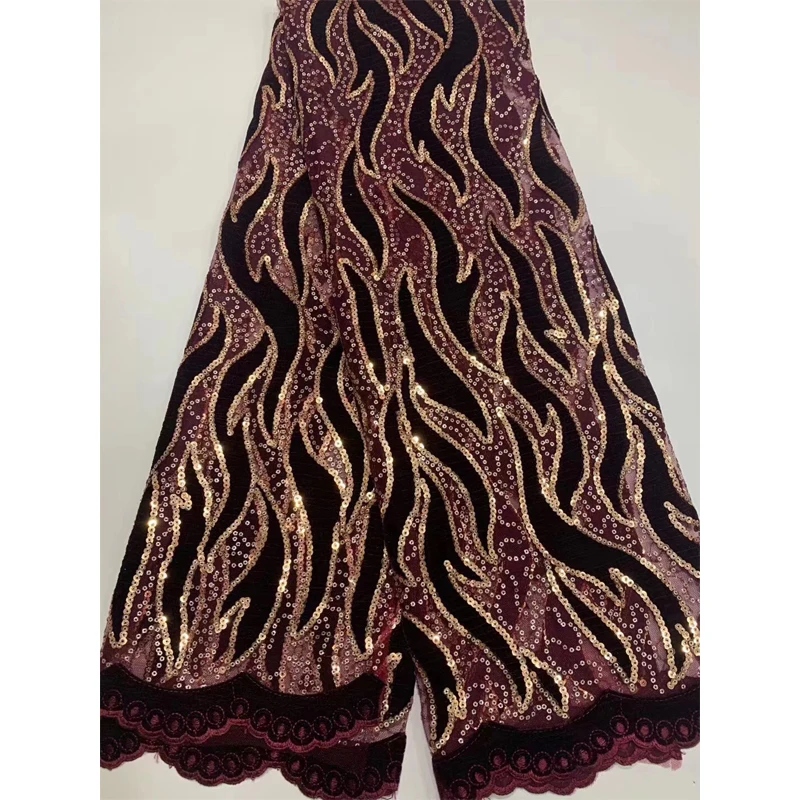 

5 yards Lace Multicolored African French Tulle Fabric Sequins Lace Fabric Nigeria for Celebration Wear Sewing Clothes