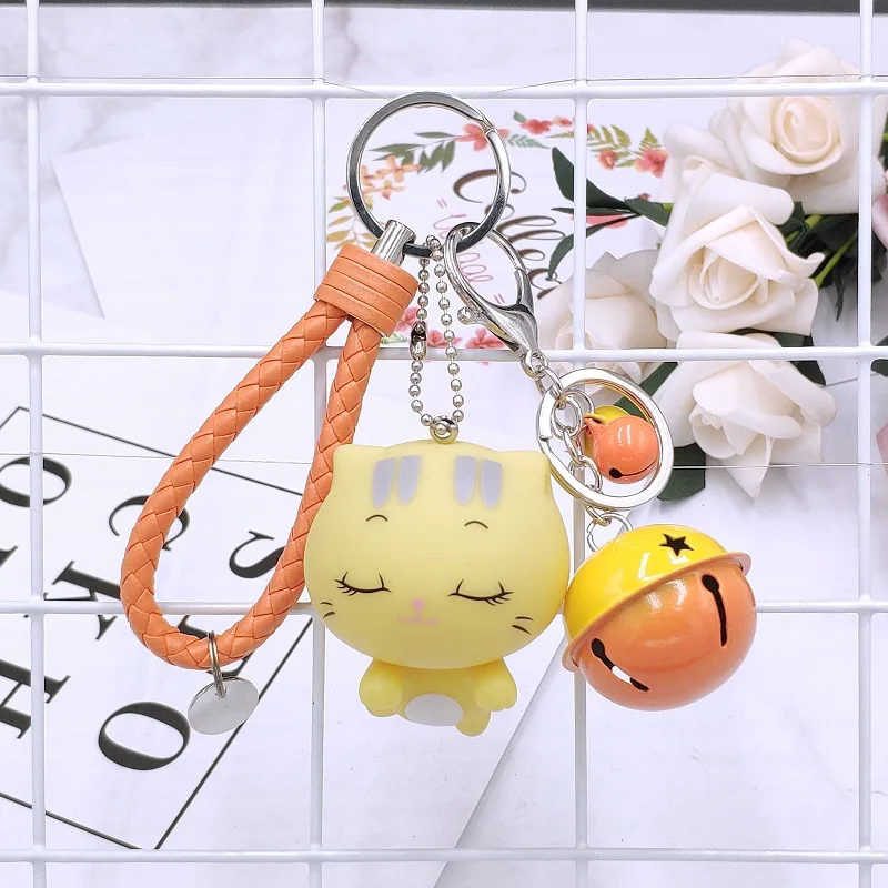 

New Three-Dimensional Cartoon Cute Cat Keychain Cute Vinyl Bunny Doll Key Chain Key Ring Bag Pendant Creative Gift