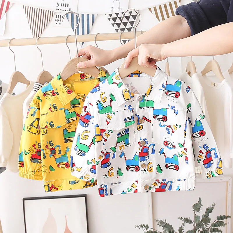 

Children's Wear 2022 New Spring and Autumn Long Sleeve Jacket Children's All Over Cartoon Jacket Trend