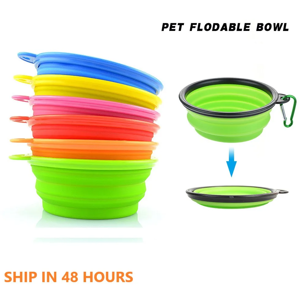 

Foldable Bowl For Dogs Cats TPR Collapsible Pet Feeder Outdoor Travel Portable Puppy Food Container Dish Water Bowl Dog Supplies