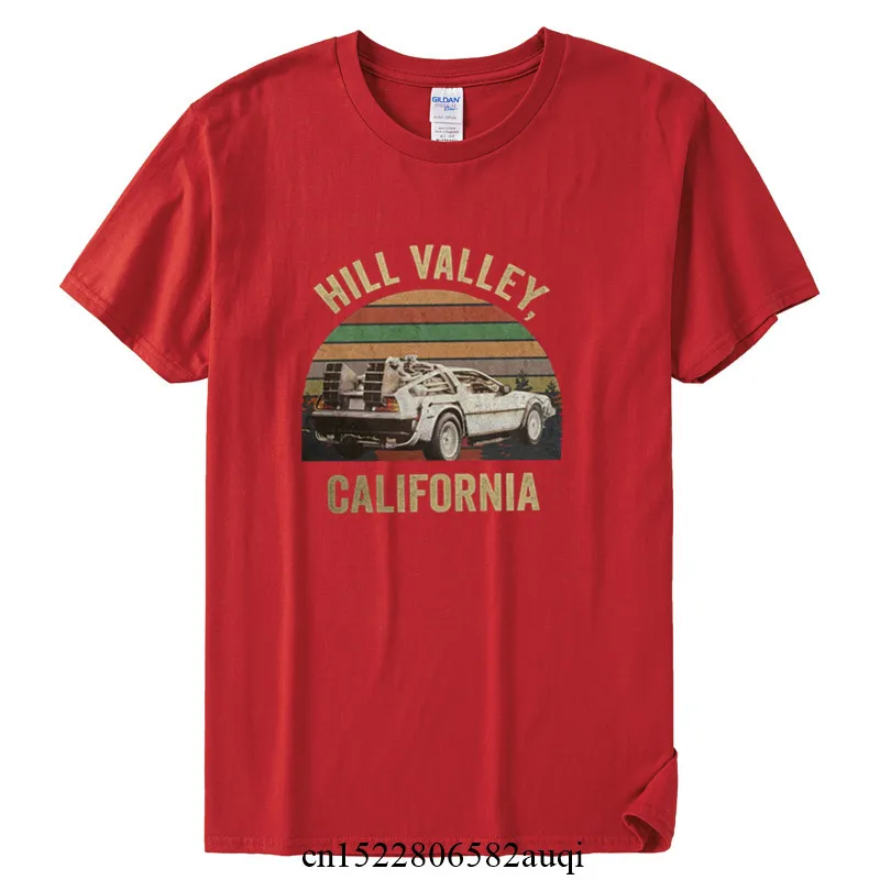 Фото Hill Valley мужские футболки из хлопка с принтом Футболки женские повседневные 90s Стиль фильм Back To The Future футболки, Прямая доставка №2
