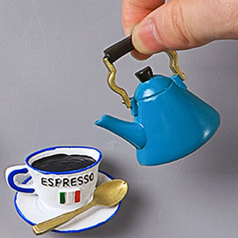 Ev dekorasyon manyetik buzdolabı yapıştırın yapışkan notlar ekmek makinesi domates yumurta pan demlik süt modeli buzdolabı mıknatısı koleksiyonu