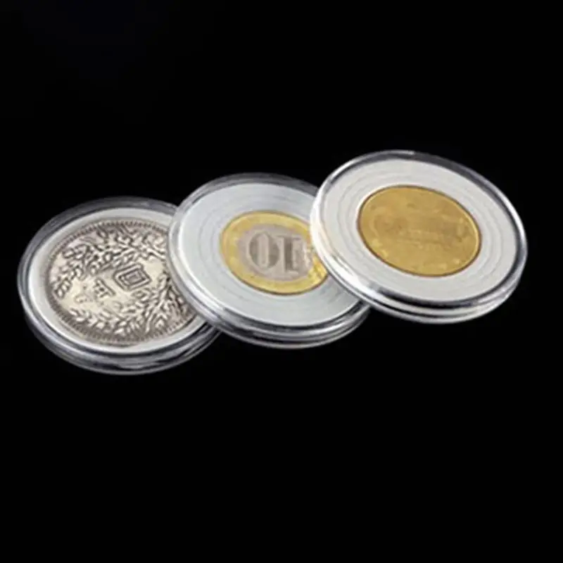 

10 pc 25mm Acrylic Material For NTAG215 Coin Holder Capsules Box Storage Clear Round Display Cases High Quality Coin
