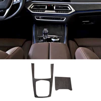for bmw x5 g05 2019 2020 abs oak wood grain gears frame cup holder gear panel covers trim interior car accessories