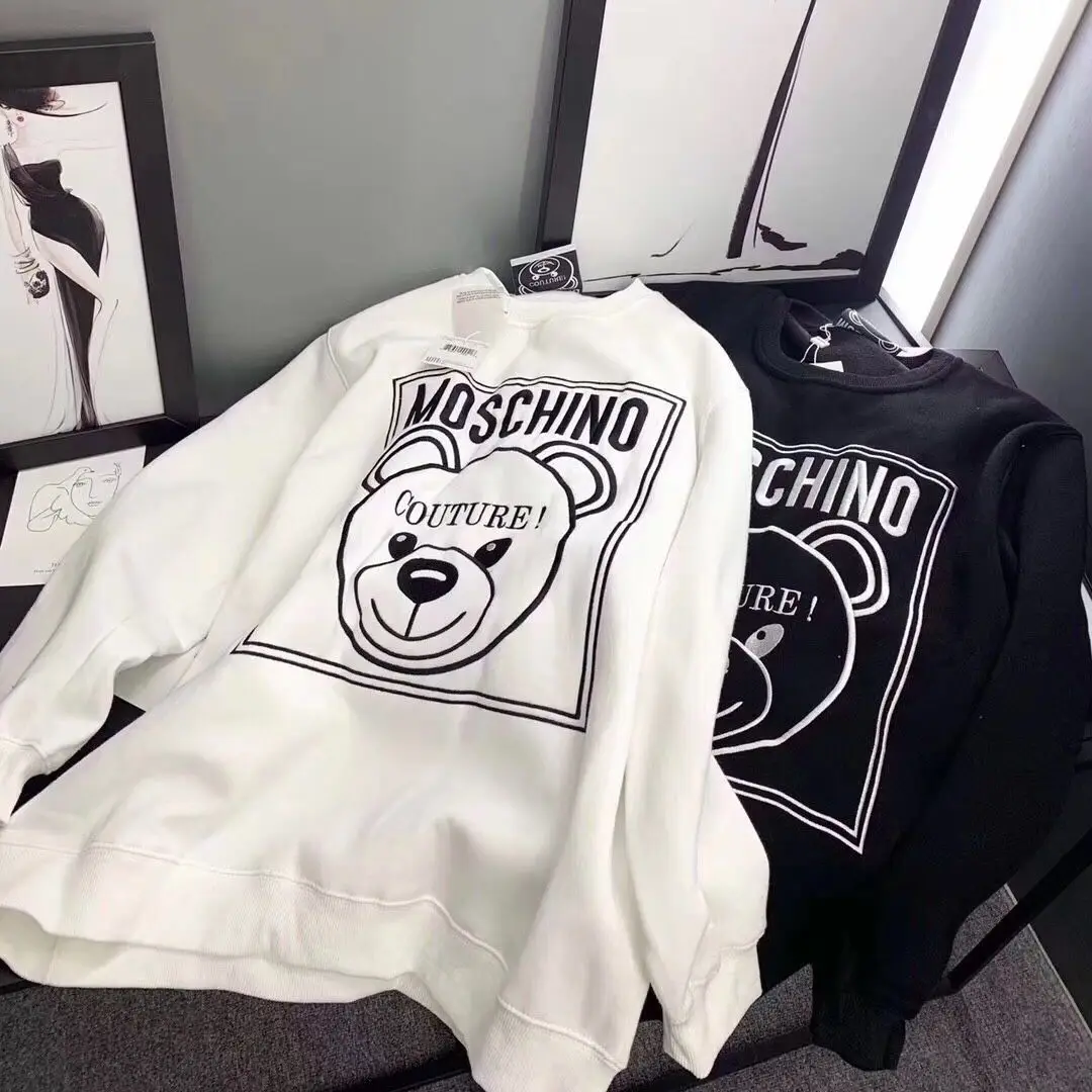 

Moschino Cubs letter print round collared guard dress loose simple autumn schoolgirls a couple's coat