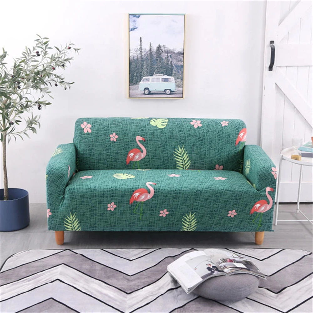 

Nordic Flamingo Slipcovers Sofa Cover Elastic Sofa Cover for Living Room Couch Cover Furniture Protector Sofa 1/2/3/4-Seater