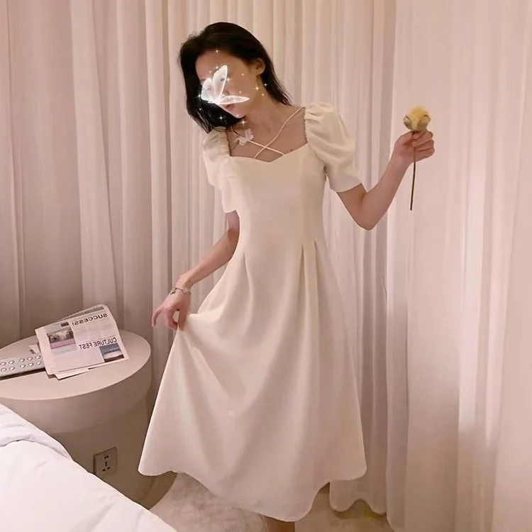 

Summer Super Mori Slim Fit Skirt French Style Design Niche Salt Sweet Gentle Dress for Women
