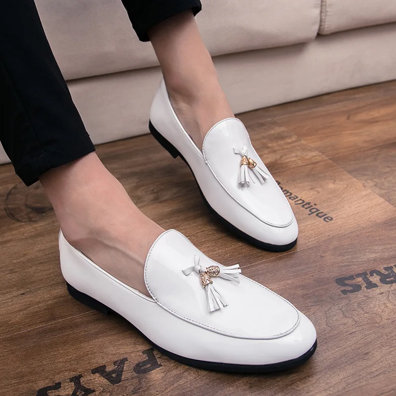 2020 зимние уличные модные мужские кожаные туфли Лоферы кроссовки для вождения без