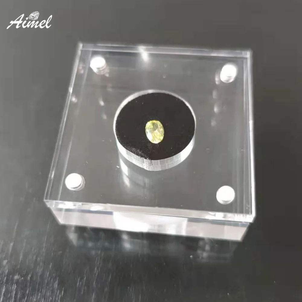 

Transparent Diamond Jewelry Display Box Gem Storage Box Acrylic Stone Organizer Showcase Gemstone Gift Box With Magnet Lid