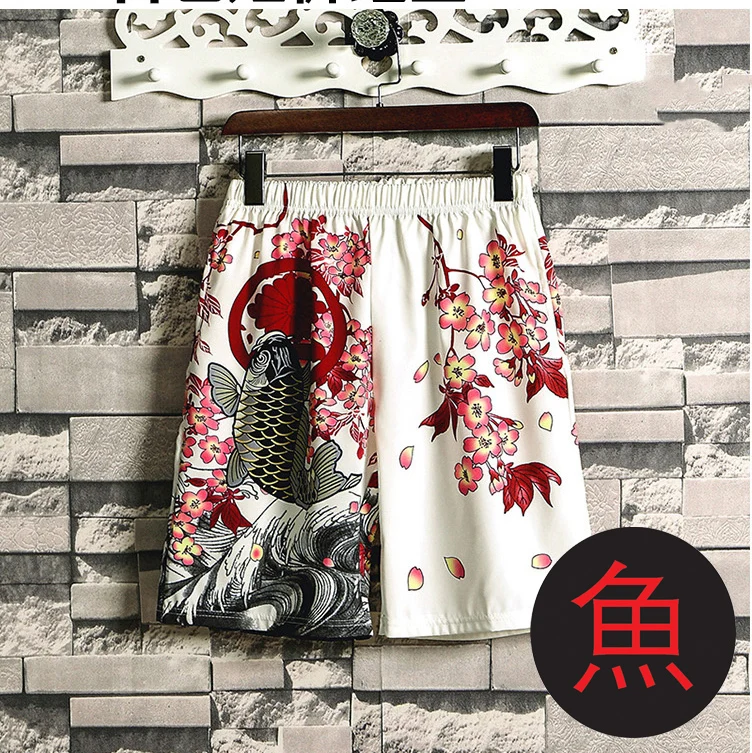 

Шорты Ukiyo-e, повседневные, летние, быстросохнущие, с принтом журавлей, в японском стиле Харадзюку, для мужчин и женщин, размера плюс