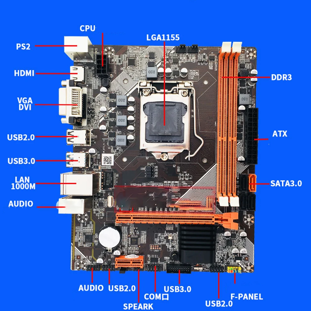 Материнская плата B75 для настольного компьютера разъем M.2 SSD USB 3 0 SATA ЦП DDR3 ПАМЯТЬ