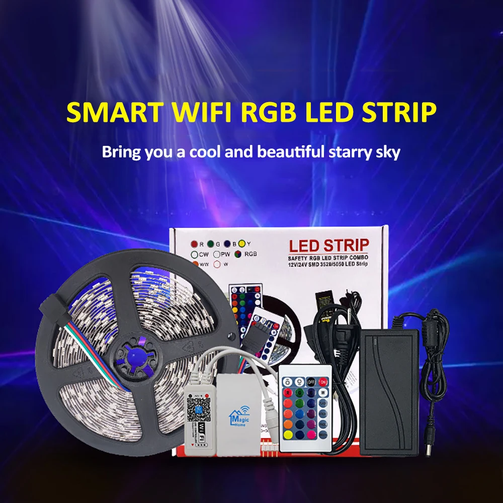 Умный WIFI светодиодный ленточный светильник s 5 м 300 RGB 5050 SMD гибкая лента