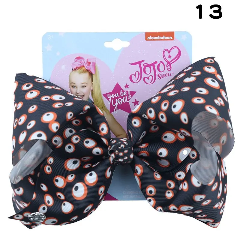 " Jojo банты для девочек Jojo Siwa большой милый Принт волосы на Хэллоуин банты для девочек с зажимами бант аксессуары для волос ручной работы