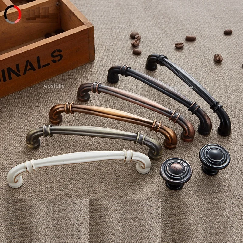 

Cabinet Kitchen Pulls Knurled Cupboard Drawer Hardwares Nordic Style Bronze Black Ivory White Wardrobe Dresser Handle Zinc Alloy