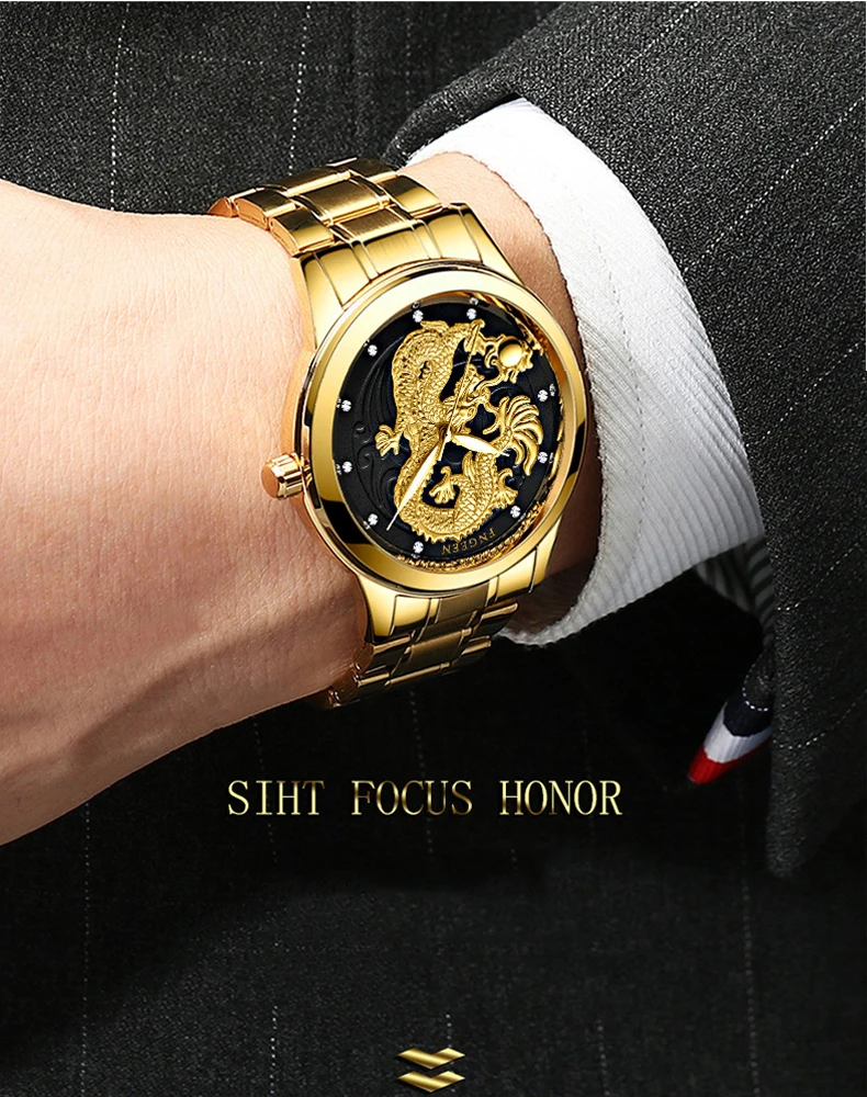 Новинка 2019 мужские часы Оригинальные Водонепроницаемые кварцевые FNGEEN с