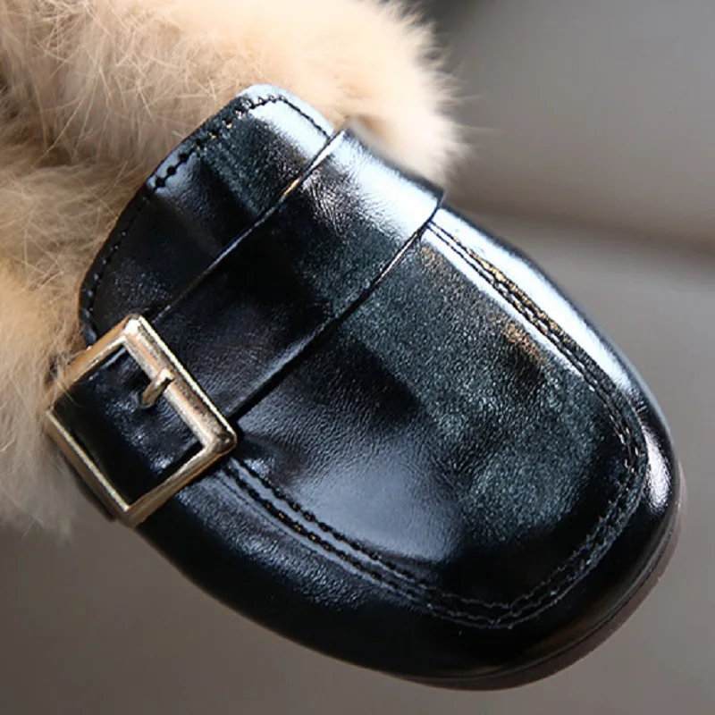 Обувь на плоской подошве для девочек коллекция 2019 года модная зимняя теплая