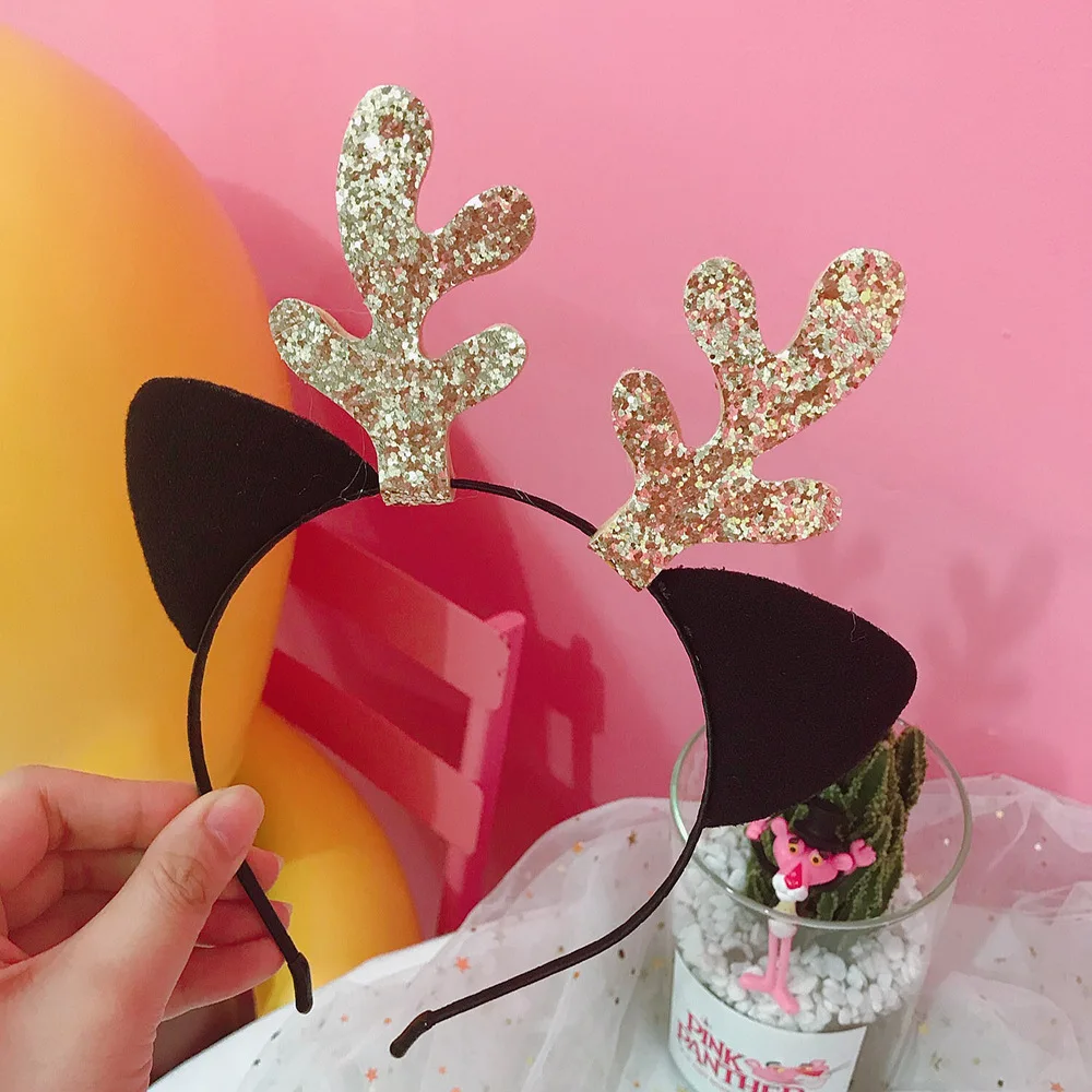 Navidad Christmas Hair Accessories Minnie Ears Headband Adult Reindeer Elf Ear Birtjday Gift | Дом и сад