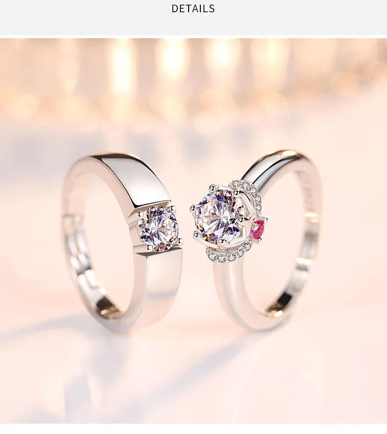 Женские кольца с кристаллами xiaojinglin серебряные регулируемым размером для