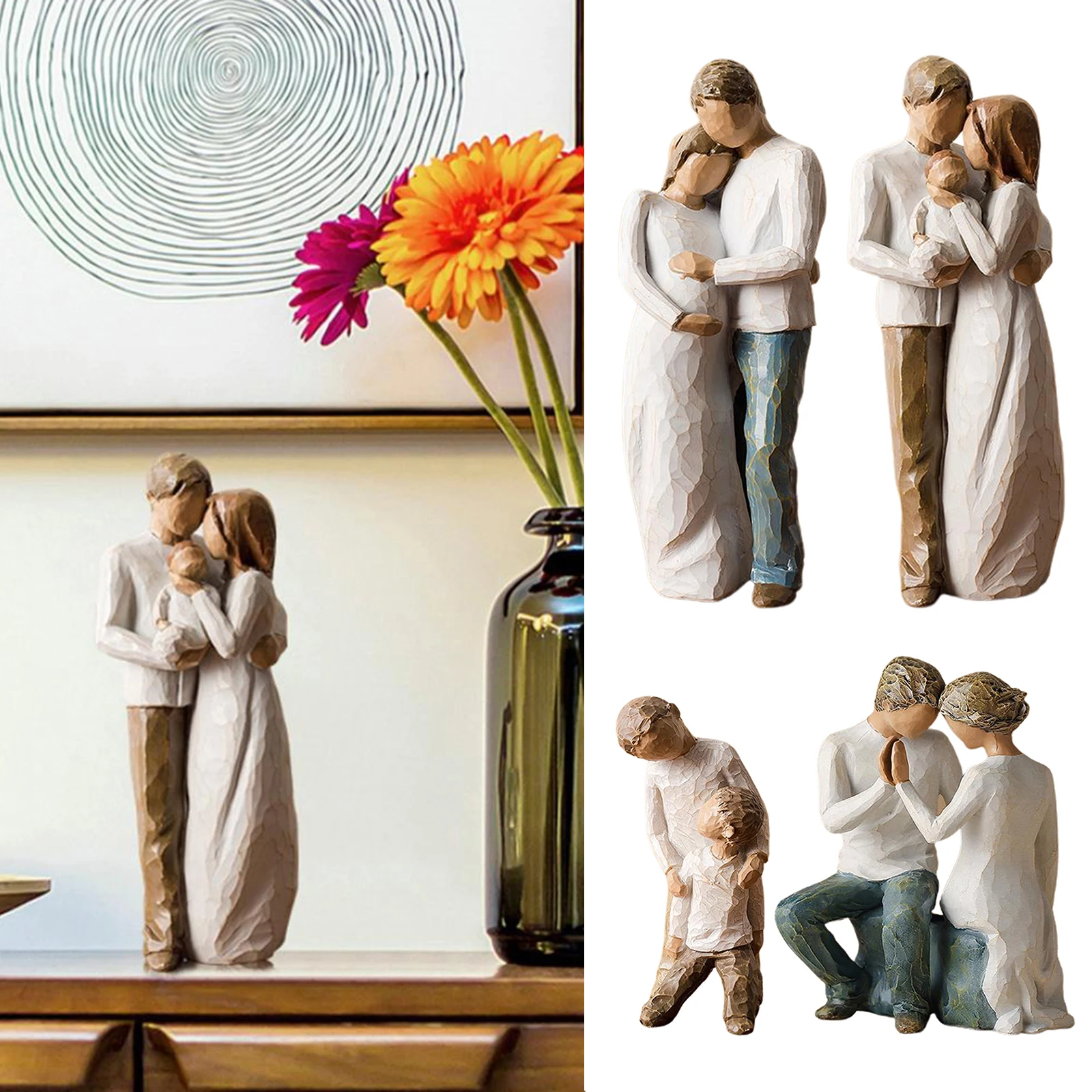 

Resin Family Figurines Crafts People Model Wedding Art Ornament Statue Gifts