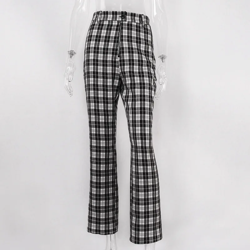 

Summer Clothes Y2k Plaid Pants Zipper Fly High Waist Straight Leg Trousers Slim Fit Egirl Streetwear Bottoms Dropshipping Cala