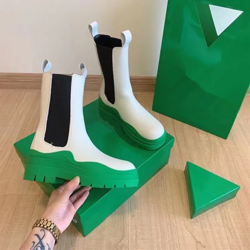 

2021 European and American autumn and winter new products Ladies Chelsea boots color soles ankle boots